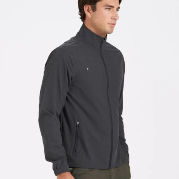 Vuori Men's Venture Track Jacket-in Black Linen - Picture 3 of 4